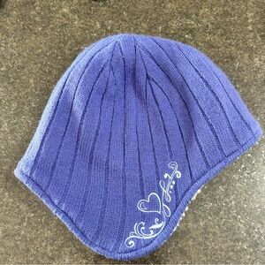 Carhartt Kids/Toddler Purple Fleece Lined Beanie Earflap Winter Embroidered